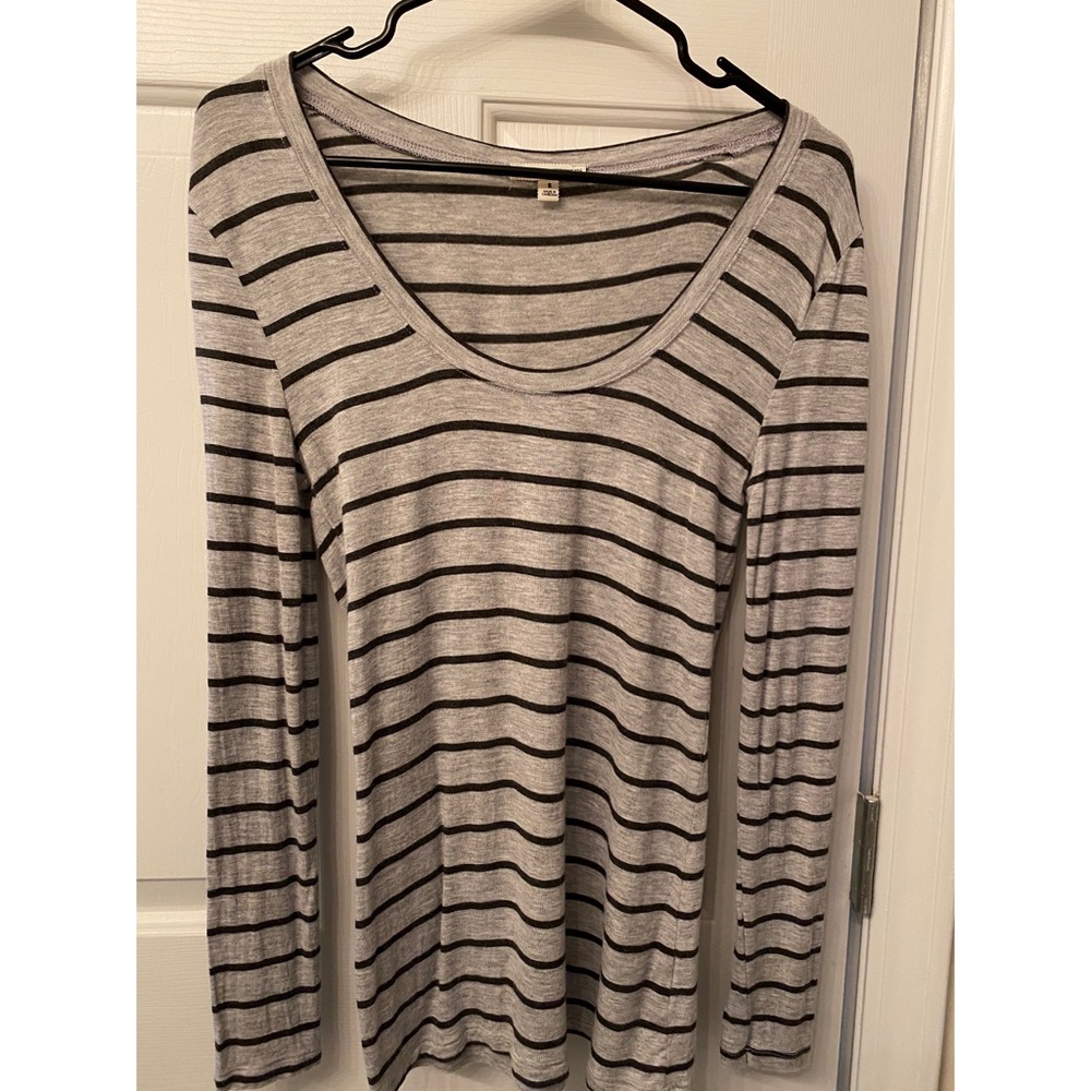 Gray Striped Top